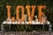 Vintage love light bulb sign decoration for wedding valentine day