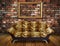 Vintage luxury armchair, frame in room