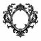 Vintage Macabre Frame With Ornamentation On White Background