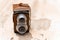 Vintage macro old twin-lens photographic camera