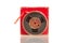 Vintage magnetic audio reel with paper package. Isolated