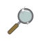 Vintage magnifier detective sleuth. Isolated vector icons on a transparent background. Private detective accessories, classic