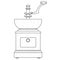 Vintage manual coffee grinder outline drawing.