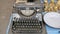 Vintage manual typewriter for sale at flea market