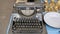 Vintage manual typewriter for sale at flea market