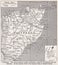 Vintage map of Caithness 1900s.