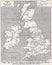 Vintage map of the Canal System of the British Isles 1900s.