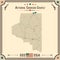 Vintage map of Coconico County in Arizona, USA.