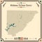 Vintage map of Cullman county in Alabama, USA.