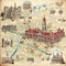 Vintage Map of Melbourne with Historical Landmarks