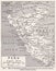Vintage map of Peru 1930s.
