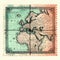 Vintage Map Stamp: Antique Print With Colorful Borders