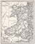 Vintage map of Wales.