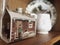 Vintage Maple Syrup Can and Dishes in Antique Farmhouse Country Decor.
