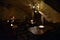 Vintage medieval cafe bar diner dark brown living light dark room