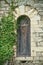 Vintage medieval door of a guard tower