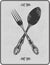 Vintage menu, spoon and fork. Vector illustration.