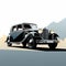 Vintage Mercedes-benz 550se Black Vector Illustration