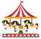 Vintage merry-go-round carousel vector