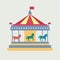 Vintage merry-go-round. Carousel vector