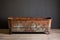 vintage metal horse trough with rusted surface