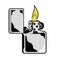 Vintage metal lighter icon design