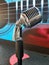 Vintage metal made Microphone. Retro style microphone, Vocal instrument.