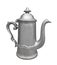 Vintage metal pewter teapot isolated