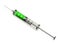 Vintage metal syringe with serum 3d rendering