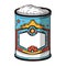 vintage metallic canned food icon