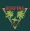Vintage miami surfing emblem