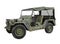 Vintage military jeep isolated.