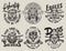 Vintage military monochrome emblems