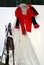 Vintage military red coat and sword.