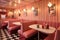 vintage milkshake bar booths with checkered cushions and tabletops