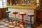 vintage milkshake bar counter with retro stools