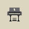 Vintage Minimalism: Iconic Piano In Dark Beige And Gray