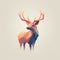 Vintage Minimalism: Moody Deer Image With Isometric Abstract Minimalism