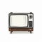 Vintage Minimalist Tv Illustration On White Background