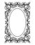 Vintage Mirror oval frame. Vector French Luxury rich intricate ornaments. Victorian Royal Style decor