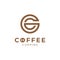 vintage and modern coffee cupping with letter C logo design