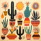 Vintage Modernism: Vibrant Mexican Plants In Southwestern Style