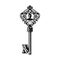 Vintage monochrome antique metal key template