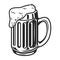 Vintage monochrome beer mug template