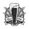 Vintage monochrome beer pub logo