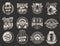 Vintage monochrome brewery emblems