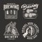 Vintage monochrome brewery emblems