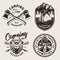 Vintage monochrome camping logos