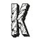 Vintage monochrome desert style letter K