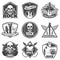 Vintage Monochrome Rock Music Emblems Set